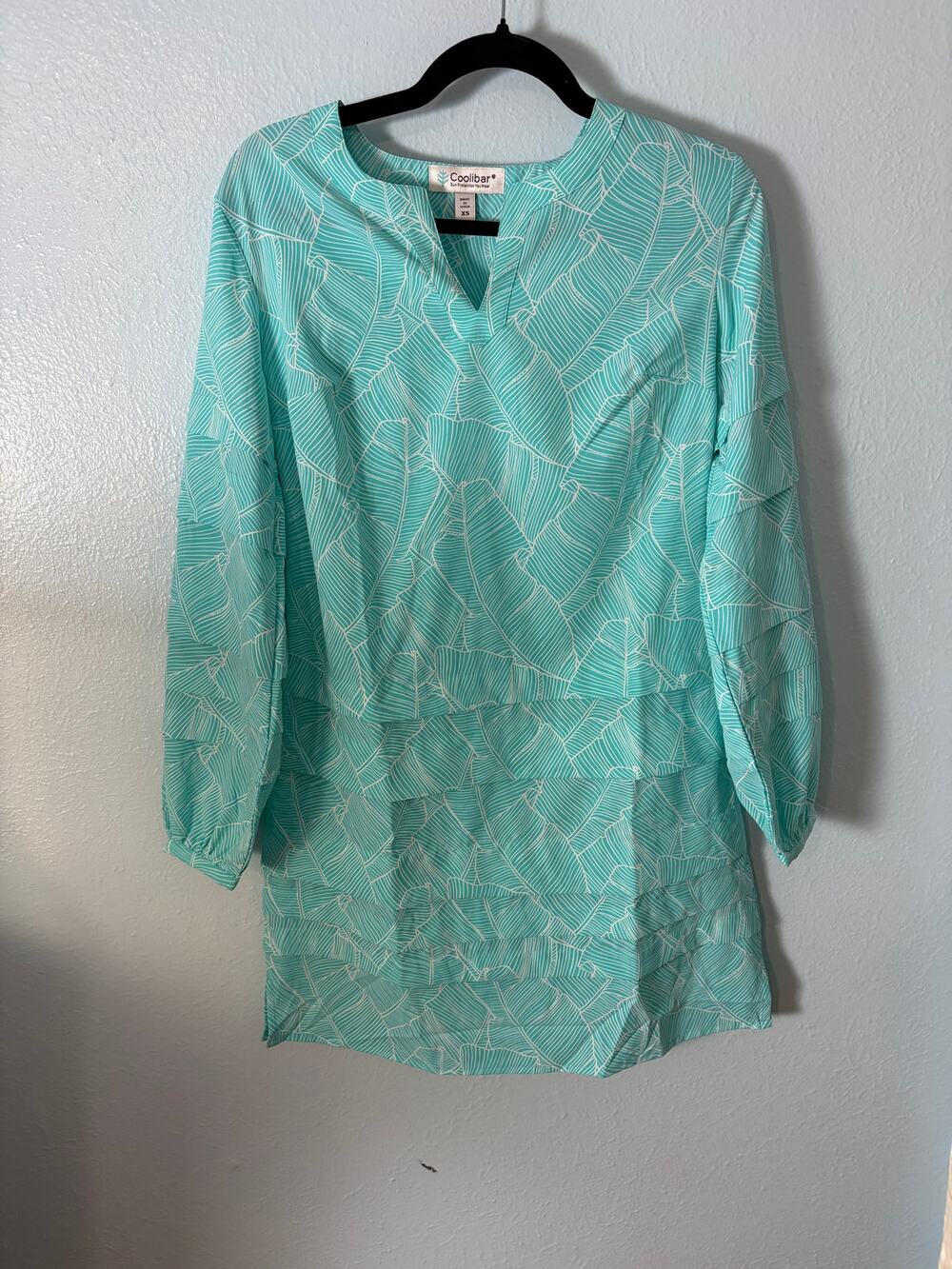Coolibar UPF 50+ Tunic Top XS Tropical Leaf Sun Protection NWT Resort Vacation